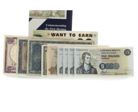 COLLECTION OF UK TWENTIETH CENTURY BANKNOTES, including The British Linen Bank £1 note dated 5th August 1950, serial no. R/2 