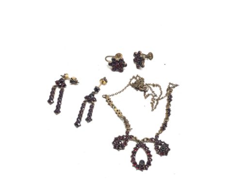 3 x vintage &amp; antique bohemian garnet jewellery (15g)