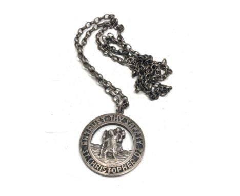 sterling silver vintage georg jensen st christopher necklace 