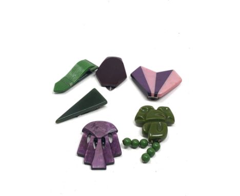 6 x early plastic vintage dress clips (50g)