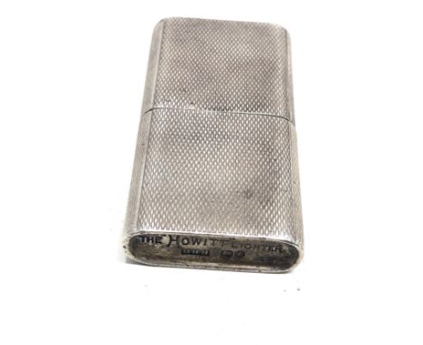 Antique the Howitt silver cigarette lighter sheffield silver hallmarks 
