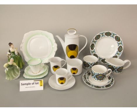 A collection of ceramics and glassware including Midwinter and Bell china tea wares, Bavarian Eschenbach coffee wares, two Ro