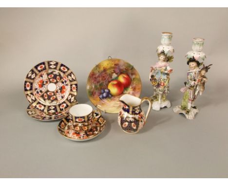 A collection of 19th century Davenport Imari tea wares comprising milk jug, cup and saucer and two tea plates, together with 