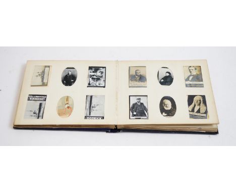 An Early 20th Century Ogden's cigarette card album, card subjects including leading Generals of the War, leading footballers,