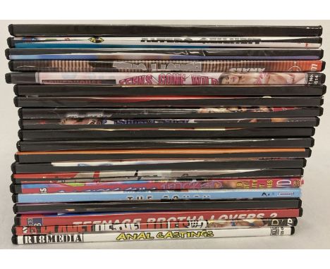 20 assorted adult erotic DVD's. To include titles from: Rude Britannia, Private, Film Erotica, Harmony and The Ault Channel. 