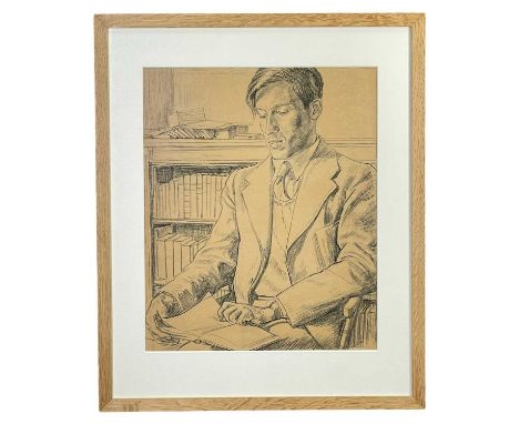 EDGAR HOLLOWAY pencil on paper - portrait, entitled, 'Abraham, Royal Masonic School 1940', signed, 42 x 35cmsProvenance: priv