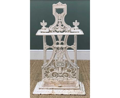 CAST IRON STICK STAND, removeable drip tray, 87 (h) x 50 (w) x 27cms (d)Provenance: private collection NewportComments: chipp