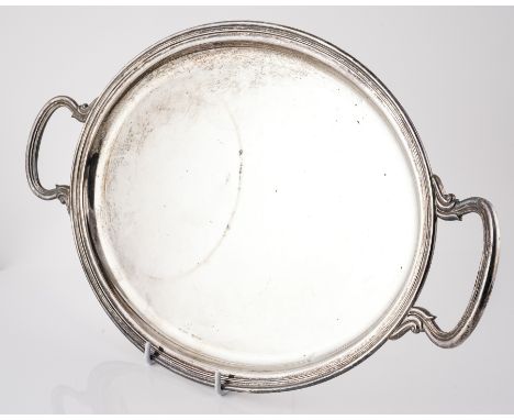 AN OVAL TWIN HANDLED TRAYDetailed 800, length 45.5cm, weight 637 gms