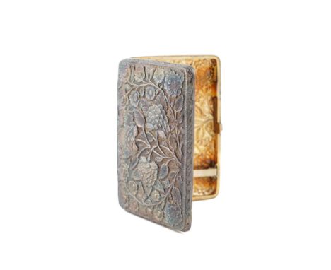 AN ASIAN CIGARETTE CASE AND TWO FURTHER ITEMS (3)the cigarette case with floral and foliate decoration, a toddy ladle having 
