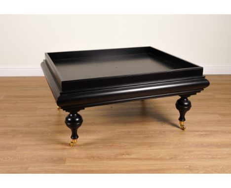 PROBABLY RALPH LAUREN; AN EBONISED BOHEMIAN COCKTAIL/COFFEE TABLE105cm wide; 124cm deep; 60cm highCondition report:&nbsp;Some