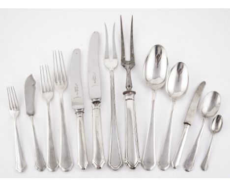 A GERMAN PART TABLE SERVICE DETAILED 800 POSEN (QTY)Comprising; nine tablespoons, seven table forks, six dessert spoons, elev