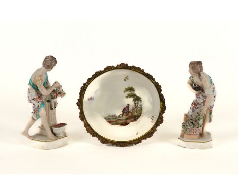 A PAIR OF DERBY SACRIFICE FIGURES (2)Coleridge Collection, Circa 1775Modelled as a classical youth holding a knife over a kid