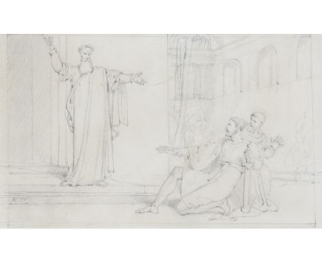 RICHARD WESTALL (BRITISH, 1765-1836) (2)The Prophet Samuel Rebuking King Saul (1 Samuel 13:11-15)
signed with initials 'R. W.