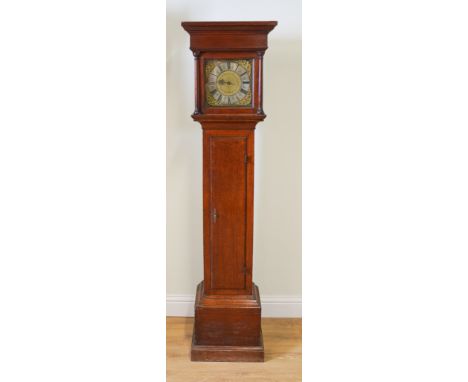 THOMAS DICKER, SILCHESTER: A GEORGIAN OAK 30 HOUR LONGCASE CLOCKWith signed 10in square brass dial
193cm high
1 pendulum, 1 w