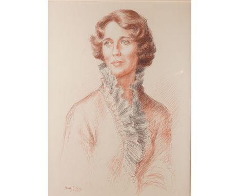 MOLLY BISHOP (BRITISH, 1911-1988)Portrait of an elegant lady 
signed and dated 'Molly Bishop 1980' (lower left)
pencil and co