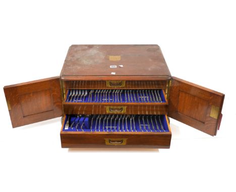A PLATED KING'S PATTERN PART TABLE SERVICEComprising; six teaspoons, twelve dessert forks, twelve table forks, four knife res