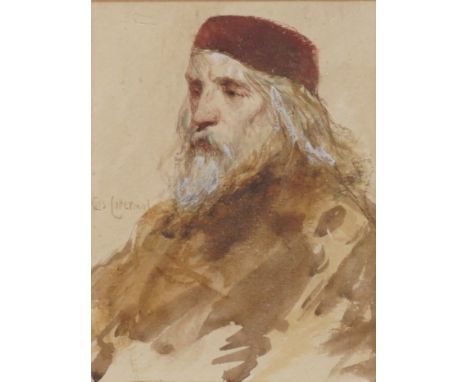 CHARLES CATTERMOLE (BRITISH, 1832-1900)Portrait ion a gentleman wearing a hat
signed 'Chas Cattermole' (centre left)
watercol