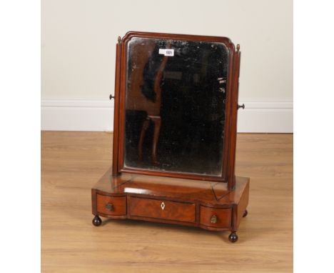 A GEORGE III COROMANDEL BANDED MAHOGANY TOILET MIRROR50cm wide; 65cm high