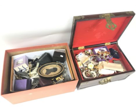 A Collection of vintage Costume jewellery including bracelets, necklaces, watches. Postage cat C