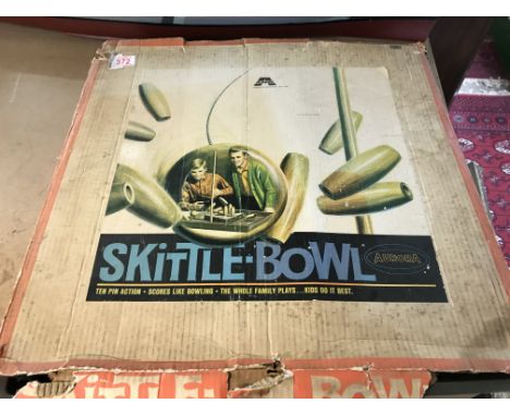 A boxed vintage Skittlebowl board game by Aurora