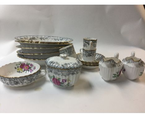 A collection of Spode mayflower including, tea cups, saucers, small jugs, pots, serving bowls and more.