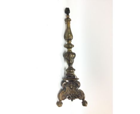 A Continental style brass lamp