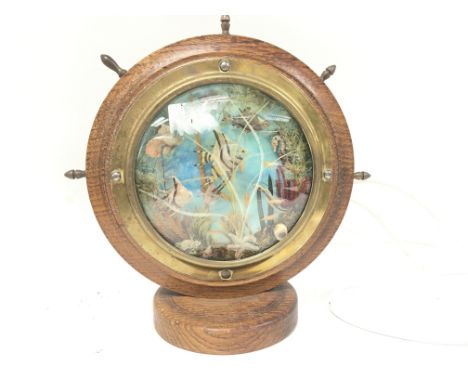 A vintage Nautical tropical fish lamp, 26.5cm tall approximately. Postage category D