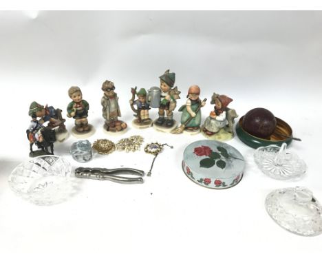 A collection of West German Goebel figures, and other oddments.