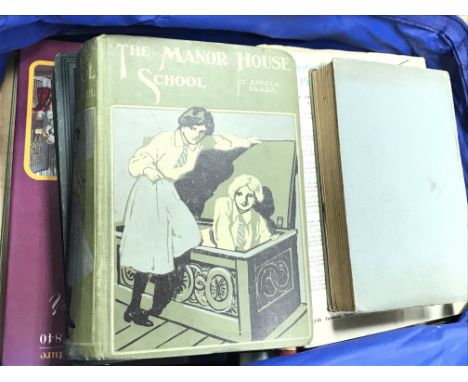 A Collection of vintage books including The Wonders Of Modern Invention, The Manor House School by Angela Brazil, Boris the B