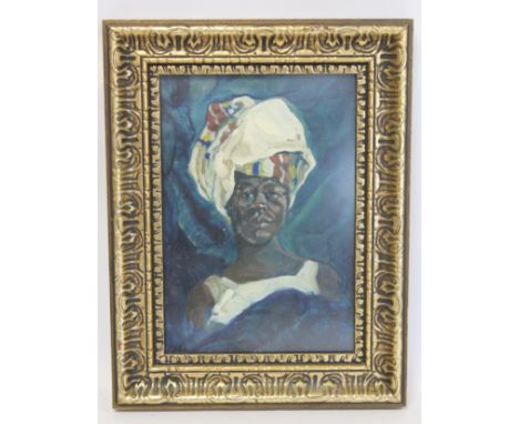 Michael O'Rorke (1895-1981 Mid 20th Century British School) . Portrait of an African woman in traditional dress. Oil on paper