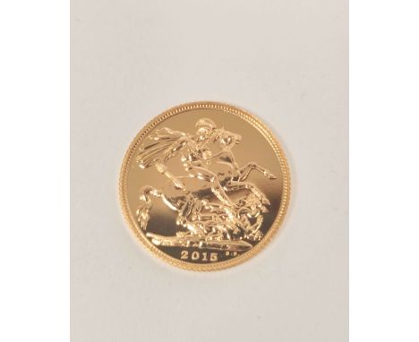 2015 gold Sovereign, uncirculated. 