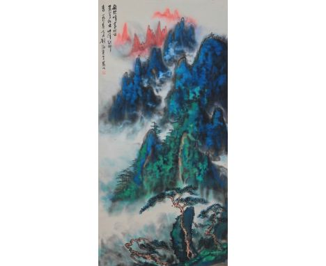 A Chinese Scroll Painting Signed Liu Haisu 20th Century. 53 1/8 x 26 3/8 in.(135cm x 67cm)
