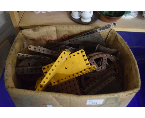 Box containing a quantity of vintage Meccano