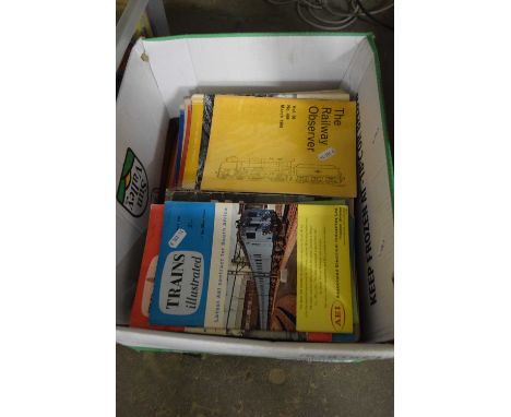 Box containing quantity of trains Illustrated and other railway interest vintage magazines