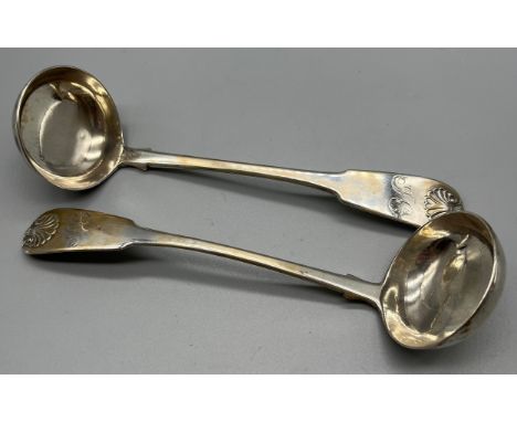 A Pair of Antique Scottish Provincial silver ladles, produced by Daniel McLean of Perth. [62grams] [15cm in length] 