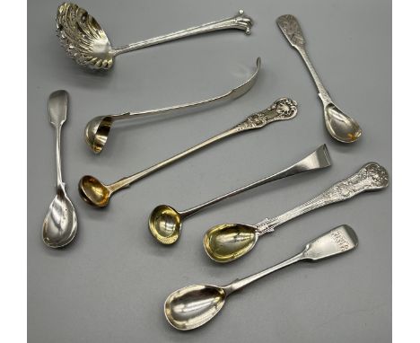 A Lot of 8 Victorian silver ladles/ condiment ladles. Makers Birmingham-George Unite from c1873 George Unite &amp; Sons. Lond