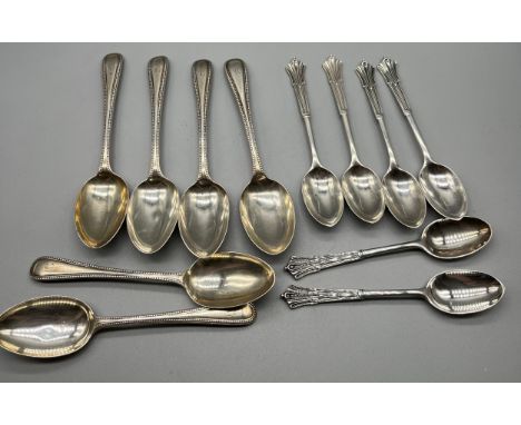 Two sets of silver marked tea spoons. Victorian Exeter silver produced by Josiah Williams &amp; Co (James &amp; Josiah Willia