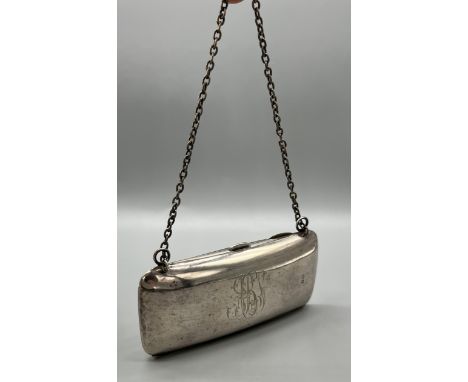 Birmingham silver ladies purse produced by William Aitken. [90grams] [5x11cm]