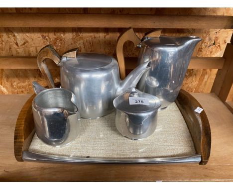 A Four piece Vintage Picquot ware tea/ coffee service with tray. 