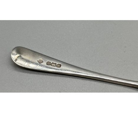 A Lot of four Sheffield silver condiment ladles. Produced by Martin, Hall &amp; Co (Richard Martin &amp; Ebenezer Hall). [65.
