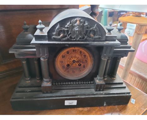 Late 19th Century French slate mantel clock with French movement marked A D Mougin 