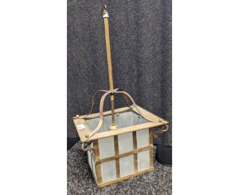 Arts and crafts copper and glass light 