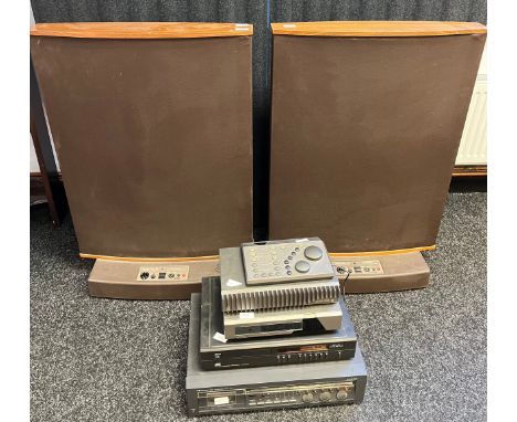Quad ESL-63 Electrostatic Loudspeakers, together with four separates to include; Nakamichi 528Z casette deck, Arcam compact d