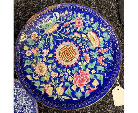 A lot of two Chinese enamel dishes [largest-26cm] 