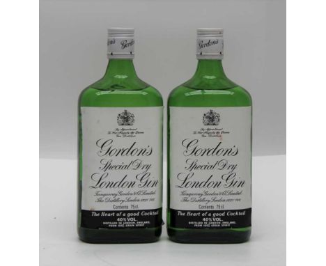 Gordons Special Dry London Gin, 40% volume, 75cl old bottling, 2 bottles 