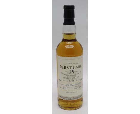 A first cask Speyside Single Malt Scotch Whisky, 23 years, distilled in 1985, a single cask bottling, No. 171, from cask No. 