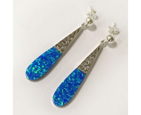 STERLING SILVER OPAL EARRINGS