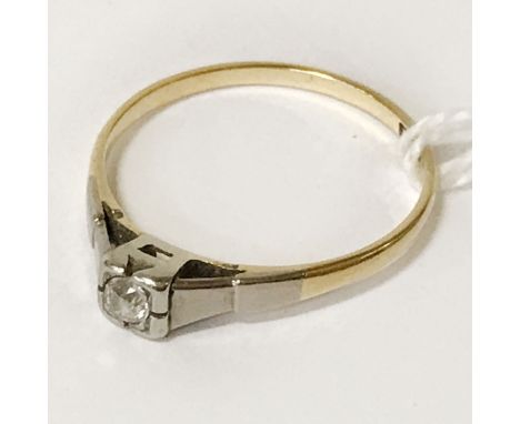18CT GOLD DIAMOND RING SIZE M
