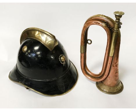 FRENCH HELMET &amp; EARLY BUGLE