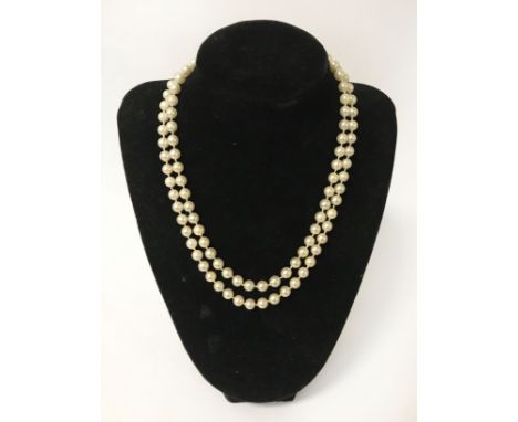2 ROW PEARL NECKLACE WITH 9CT GOLD CLASP